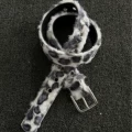 Plush leopard print belt-white