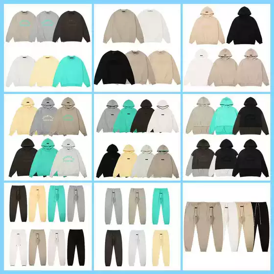 2024 Autumn and Winter New Heavy Velvet Letter Round Neck Sweatshirt Suit Loose Casual Trendy Brand Pants Men's and Women's Hoodies