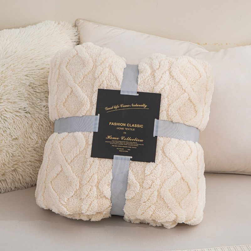 Foreign Trade Blanket Bedroom Air Conditioning Blanket Milk Plush Blanket Taffeta Jacquard Blanket Single Layer Blanket Nap Blanket Batch