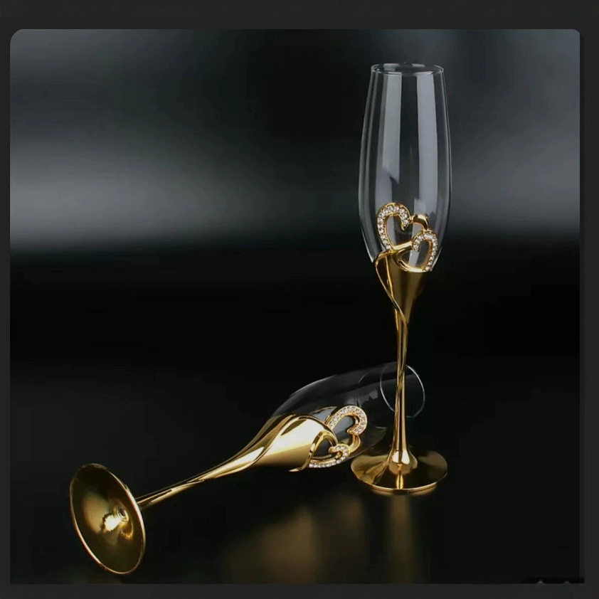 Crystal Glass Tall Red Wine Glass Champagne Glass 2-Piece Set Home Creative Personalized Red Wine Glass Ready for Sale