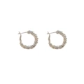 silver-small size metal broken silver earring (thick gold plating)