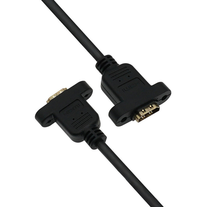 HDMI Female to Female Extension Cable with Ear Screw Holes to Fix HDMI Double Female 4K High-Definition Adapter Cable