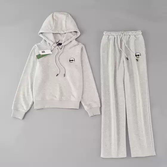 2025 New Sports and Leisure Circle Cotton Soft Rubber Avatar Patch Hooded Sweatshirt and Sweatpants Suit