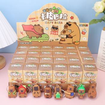 In-Stock Creative Popular 3D Cartoon Kapibara Keychain Doll Bag Pendant Cute Bear Blind Box
