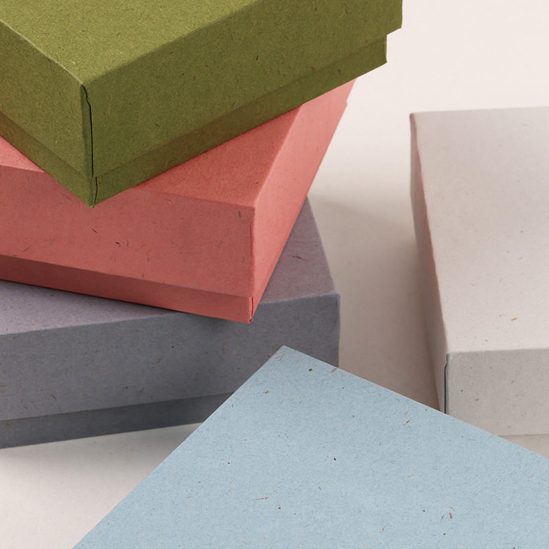 Multi-Color Spot Wholesale Ring Earrings Jewelry Box Heaven and Earth Cover Art Paper Texture Necklace Bracelet Jewelry Packaging Box