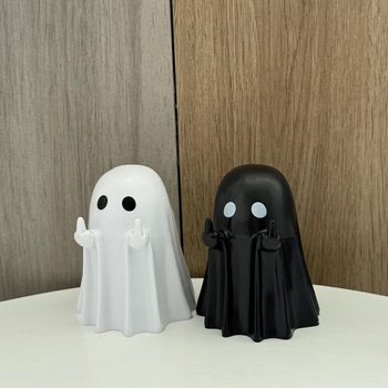 Cross-Border Halloween Ghost Figure Middle Finger Creative Cute Little Ghost Decoration Resin Crafts Home Furnishings