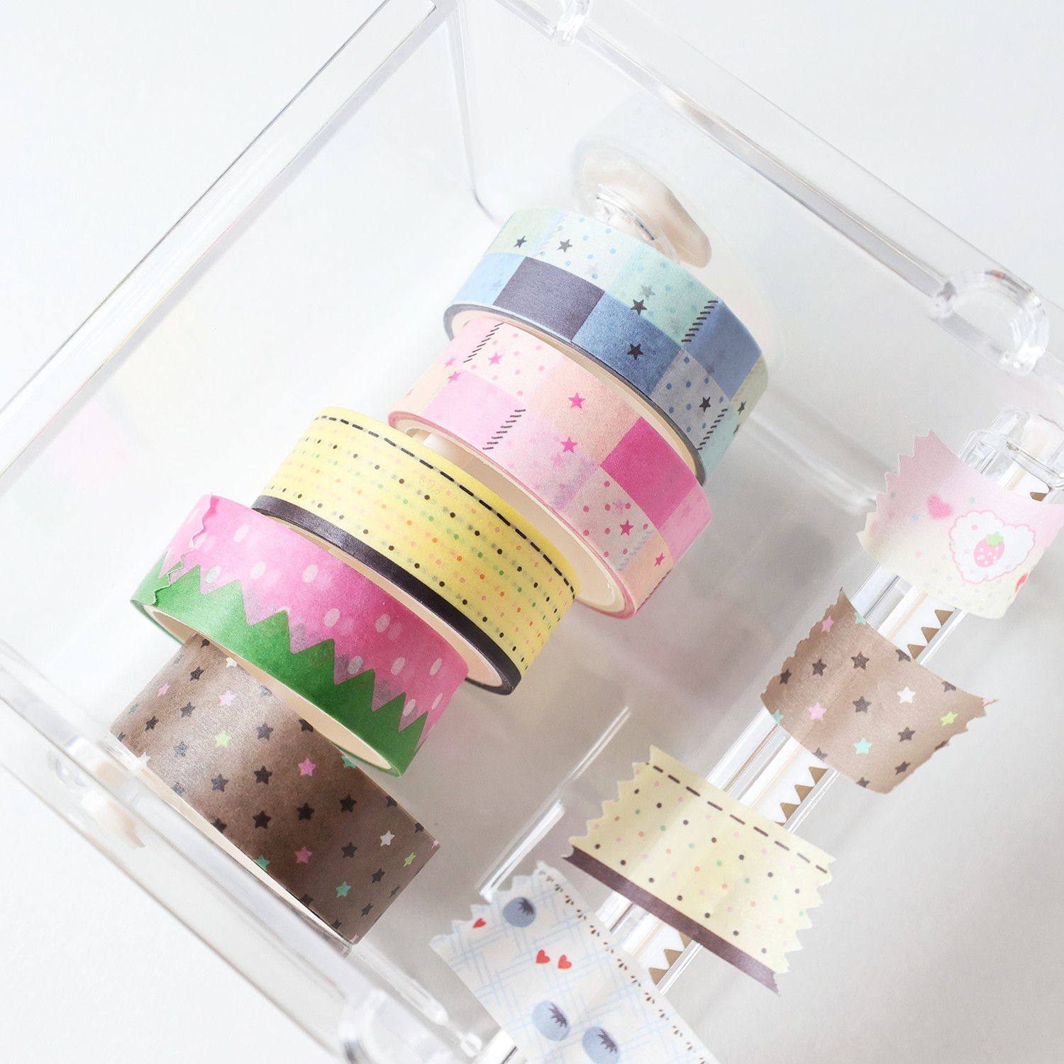 Korean Five-Pointed Star and Paper Tape Roll Strawberry Heart Basic Splicing Color Hand Ledger DIY Decorative Material Tape