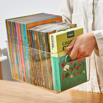 Book storage box transparent storage box children's high school classroom table top book picture book basket book stand