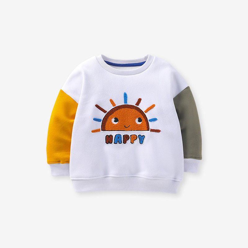 سويتشيرت أطفال طويل الأكمام بفليس، بولовер لطيف للخريف، قميص أطفال