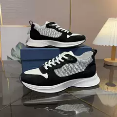 European Station B 25 Fashion Trend Letter Low-Top Casual Men's Shoes with Embroidered Thick Sole Lace-Up Comfortable Sneakers