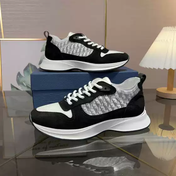 European Station B 25 Fashion Trend Letter Low-Top Casual Men's Shoes with Embroidered Thick Sole Lace-Up Comfortable Sneakers