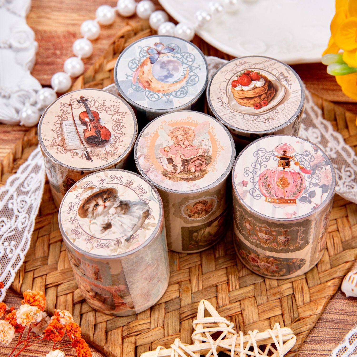 Dark Phantom of the Opera Die-cutting Tape Time Book Jane Series Retro Bronzing Hand Account Decoration Material Cycle Post 6