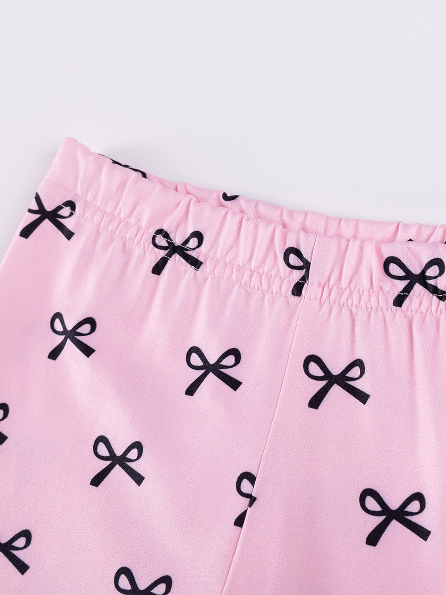 Mädchen-Set, Herbst-Langarm-Kinder-Outfit, Süßes Schleifen-Baby-Herbstkleidung