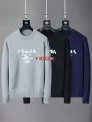 New Pra Full-Print Da Velcro Sweater Tops for Men and Women Long-Sleeved Round Neck Jacket Clothes