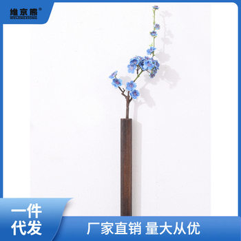 Solid Paulownia Wood Wall-Mounted Flower Arrangement Japanese Creative Hydroponic Flower Holder Living Room Art Dried Flower Ornament Flower Ginger Tea