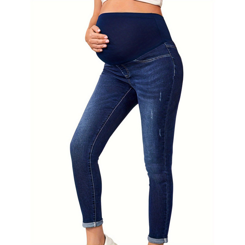 2026 Cross-Border New European and American Maternity Jeans Maternity Wear High Waist Hip Pants Cross-Border Dropshipping