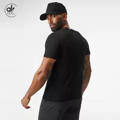 Al Luo's Summer Ice Silk Breathable Short-Sleeved T-Shirt Round Neck Solid Color Sports Running Men's Quick-Drying Moisture-Wicking Top