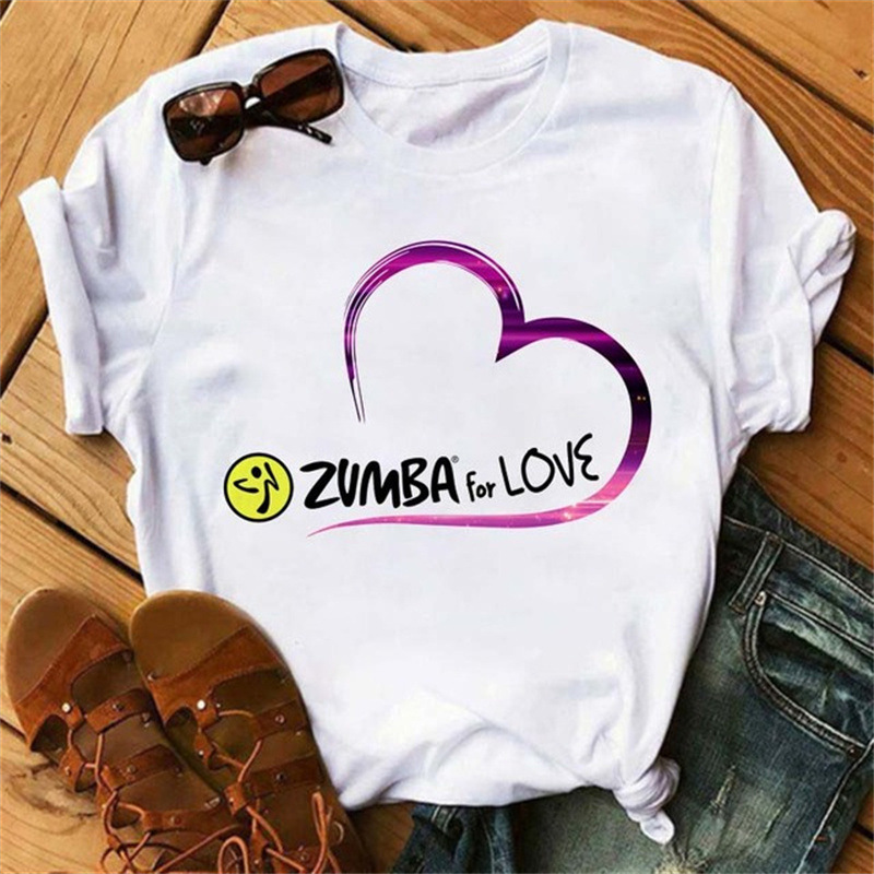 2022外贸 Zumba 印花短袖t恤女装上衣