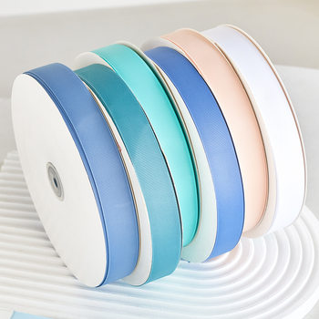Manufacturer Wholesale Polyester Threaded Ribbon Gift Bouquet Ribbon Packaging Ribbed Ribbon DIY Bow Ribbon Ready Stock