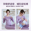 Pure Cotton Maternity Autumn and Winter Thermal Underwear Set for Pregnancy and Postpartum Nursing Sleepwear