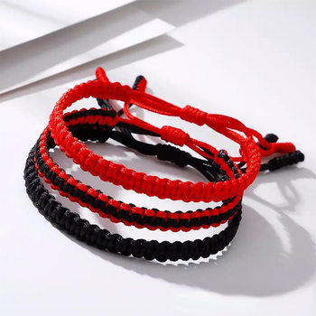 European and American Cross-border Jewelry Xizang Hand-woven Flat Knot Diamond Knot Colorful Lucky Hand Rope Couple Friendship Bracelet