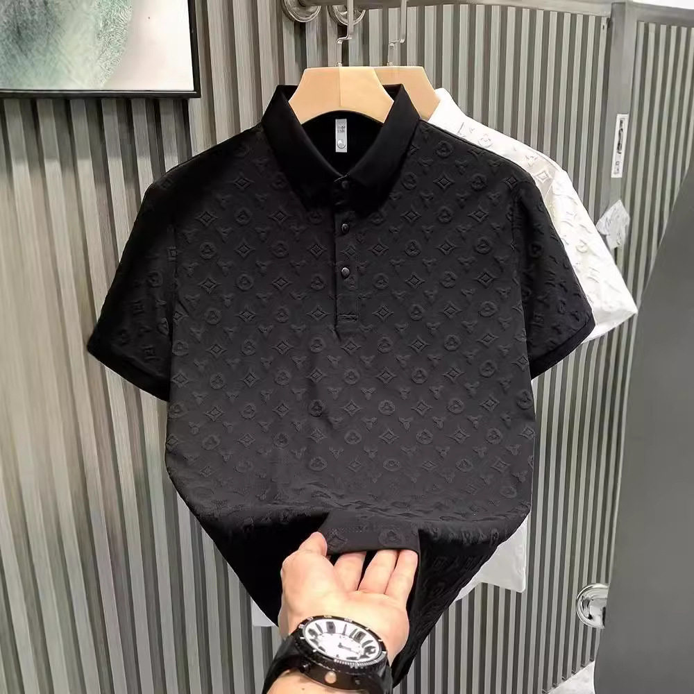2025 summer short-sleeved polo shirts men's business high-en...