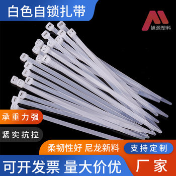 Self-Locking Nylon Cable Ties Manufacturer Wholesale 3*100*4*250*5*300 Black and White Plastic Binding Cable Ties