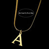 Cross-border Hot Selling Simple Style Golden Snake Chain Stainless Steel Letter Pendant Necklace Collar Chain Women's Collar Necklace Chain