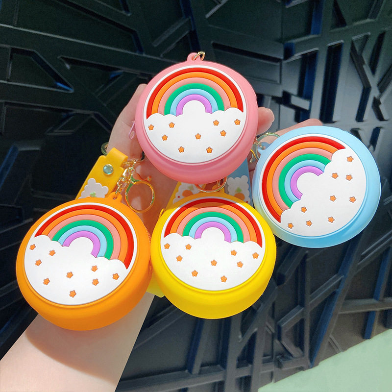 Rainbow Silicone Coin Purse Source Manufacturer Cartoon Creative Key Headphone Bag Toy Gift Cute Mini Bag