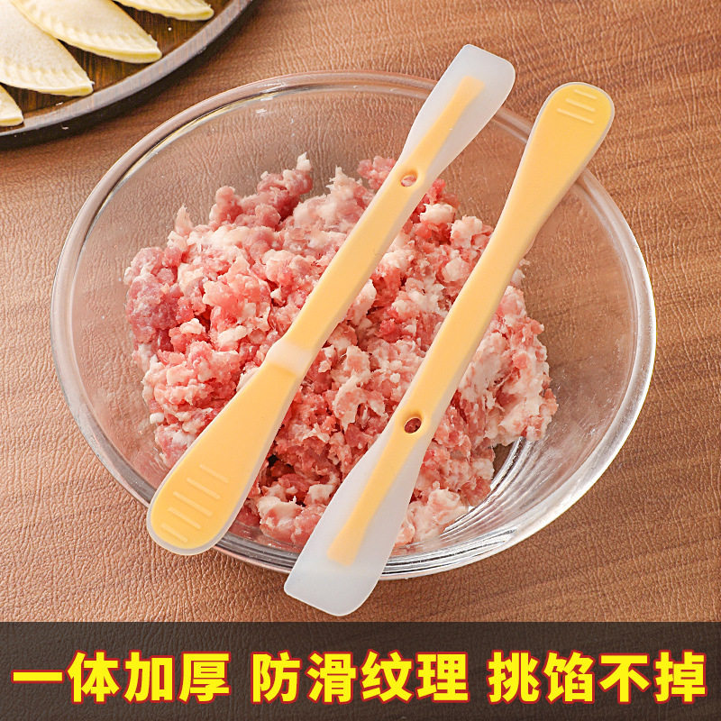 Dumpling Filling Spoon, Wonton and Bun Filling Tool, Silicone Jam Scraper, Mixing Spoon, Dumpling Wrapper, Dumpling