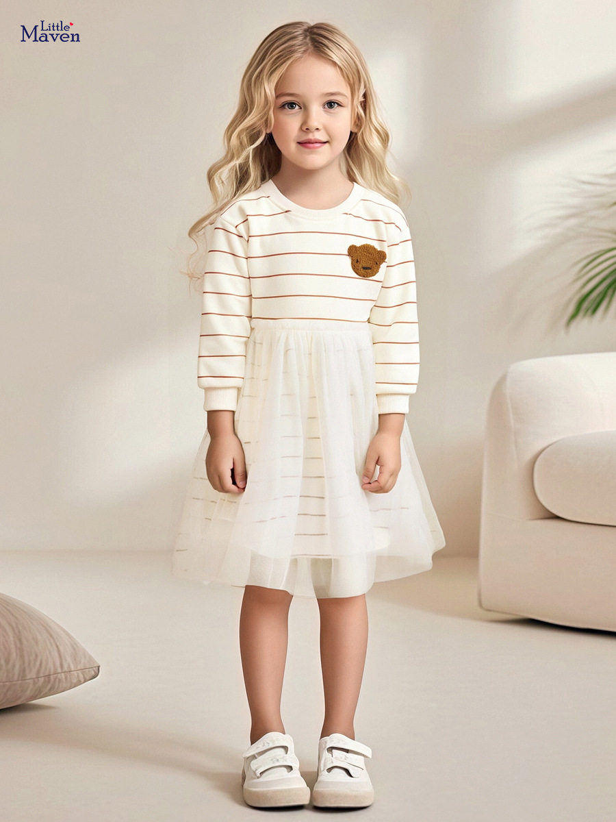 Kids' Dress, Girls' Tulle Dress, Autumn Cartoon Kids' Princess Dress, Fashion Kids' Dress