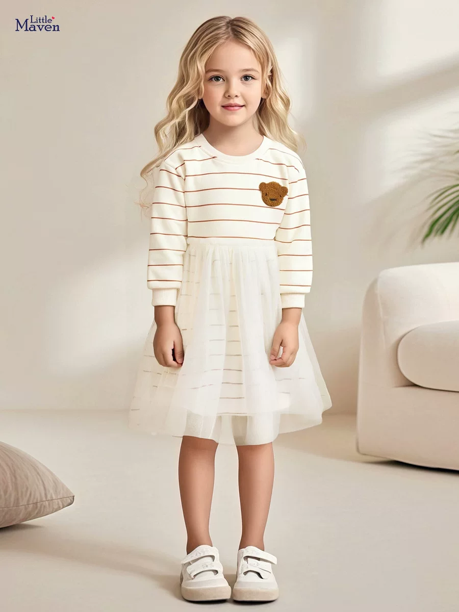 Kids' Dress, Girls' Tulle Dress, Autumn Cartoon Kids' Princess Dress, Fashion Kids' Dress