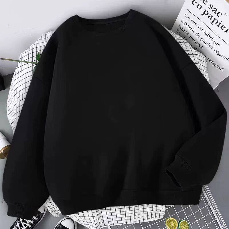 抖音网红款2024秋冬纯棉卫衣男宽松大码圆领潮牌运动男士打底上衣