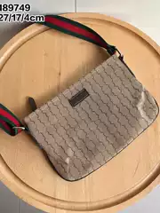 G Family Presbyopic Double g Classic Canvas Zipper Opening and Closing Men's Crossbody Bag Lightweight and Large Capacity