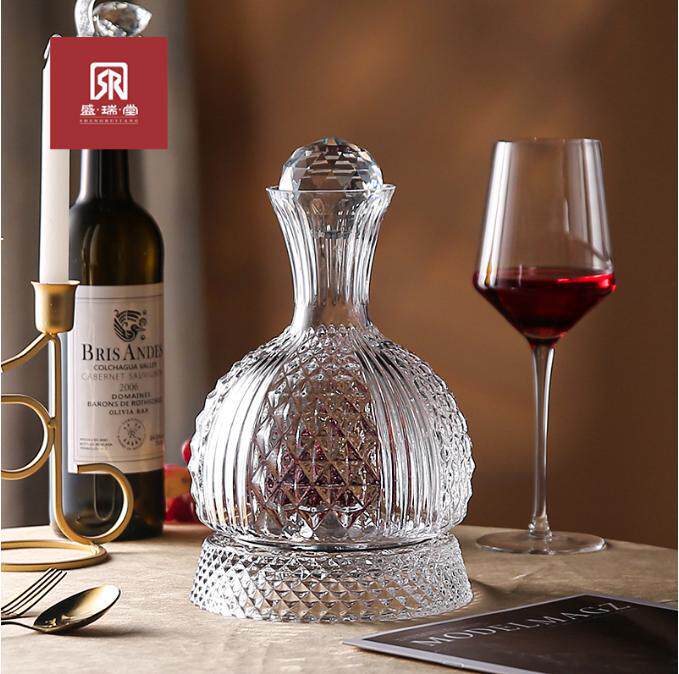 Turning Wine Decanter Wine Household Light Luxury Rotating Tumbler Crystal Wine Pot Wine Glass Red Wine Glass Wine Utensils