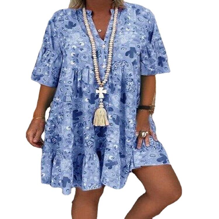 Loose Fit Floral Print V Neck Maxi Dress for Women Summer Casual Wear Available in Multiple Colors and Sizes Wholesale