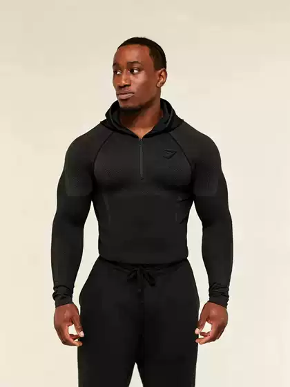 Gym Onyx5 Men's Long-Sleeved Sports Fitness Quick-Drying Breathable Elastic Half-Zip Tight-Fitting Training Clothes