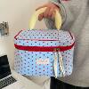 Blue Love Cosmetic Bag Women's One Piece 2025 New Portable Large Capacity Cosmetic Storage Bag Handbag