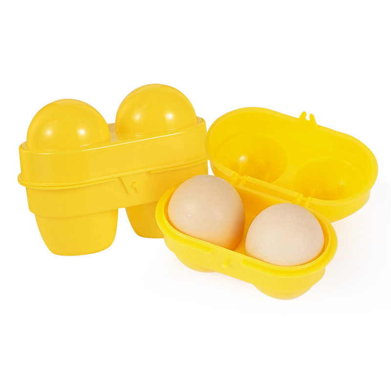 Outdoor 2-grid egg box portable camping egg protection tray travel breakfast tea egg box household refrigerator egg tray