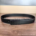 M rectangular black buckle plain weave