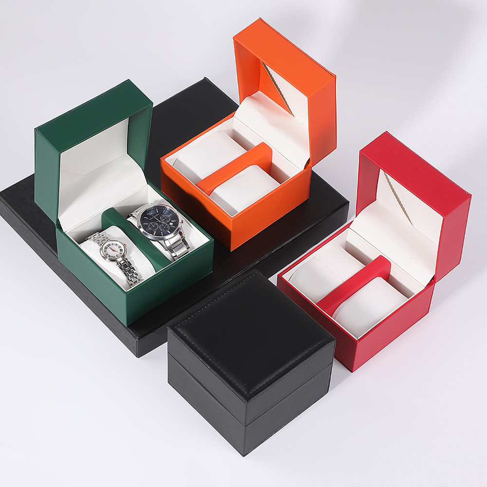 High-end Flip PU Leather Watch Packaging Box Holiday Gift High-end Jewelry Box Fashion Personality Jewelry Storage Box
