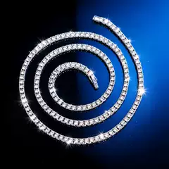 Men's Hip-Hop 3 4 5mm Alloy Tennis Necklace, Popular in Europe and America, Simple Punk Line Necklace, High-End Jewelry