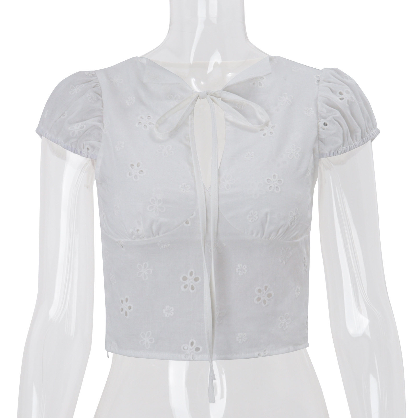 French Style Womens V Neck Short Sleeve Top Sweet Slim Fit Casual Spring Collection Wholesale Available
