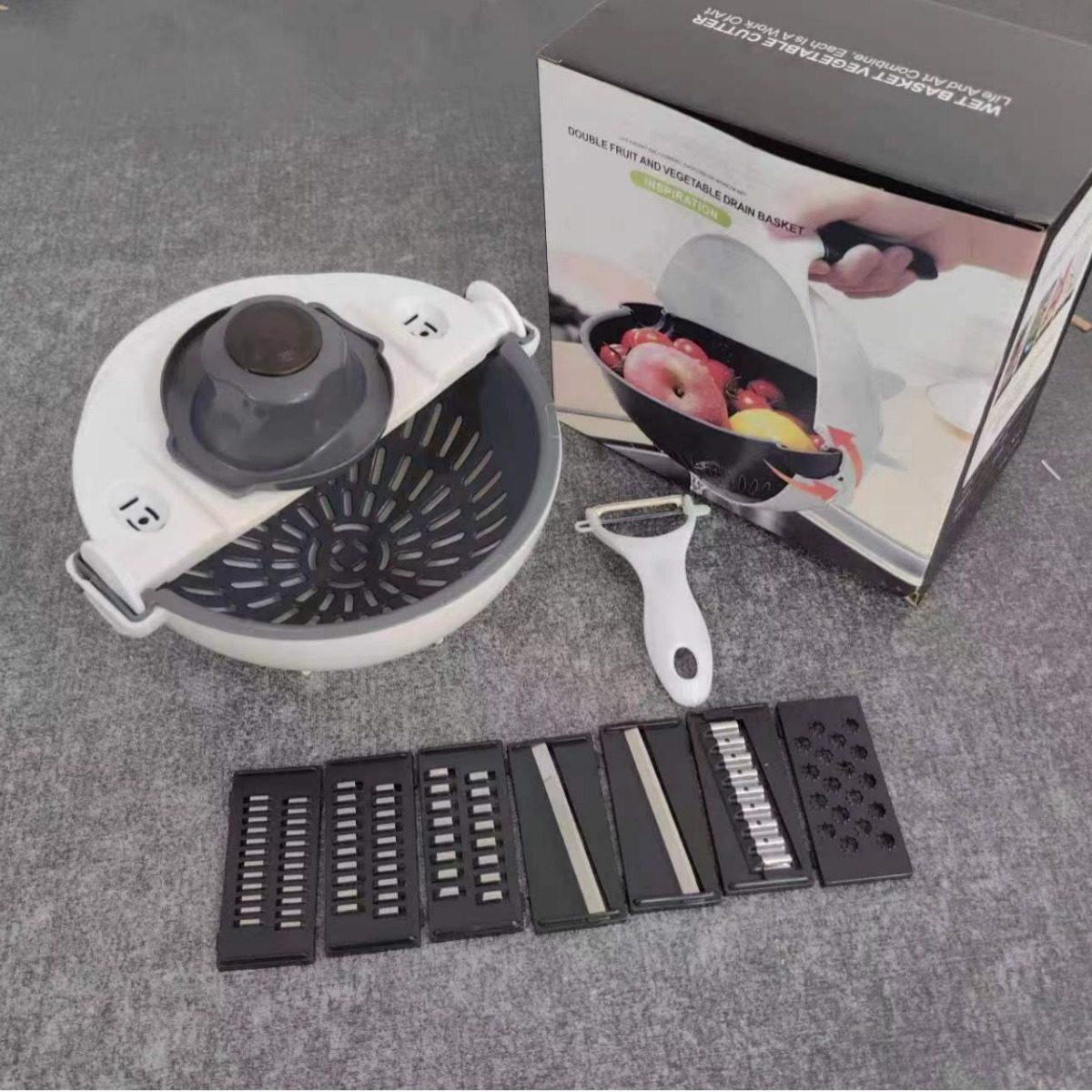 Dropshipping Vegetable Cutter Household Potato Shredder Slicing Radish Grater Drain Basket Kitchen