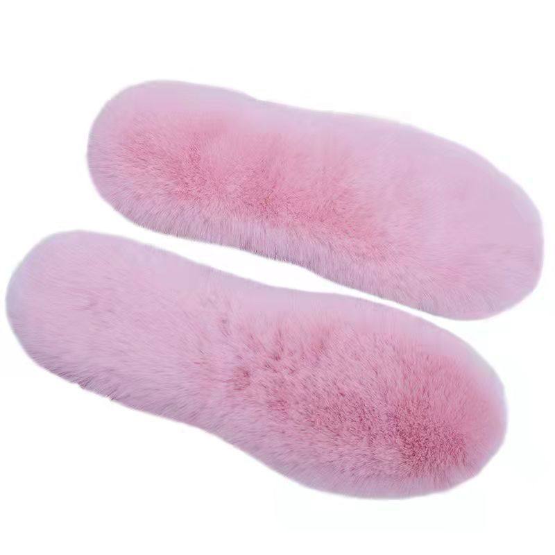 Cross-Border Supply of Men's and Women's Thickened Imitation Rabbit Fur Winter Warm Plush Anti-Cold Plush Warm Insoles for Cotton Shoes