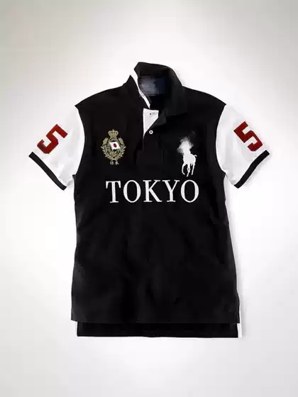 Foreign Trade Summer Polo Shirt, City Style Jersey, American-Style Embroidered Casual Men's Large Size Short-Sleeve Shirt