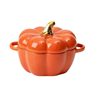 Creative binaural pumpkin ceramic bowl with lid household stew bowl kitchen children's soup bowl steamed egg salad dessert baking bowl