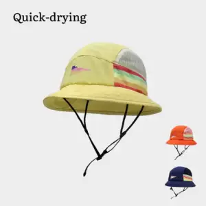 หมวกบักเก็ตผู้หญิง สีตัดรุ้ง กันแดด แห้งไว กันลม บางเบา