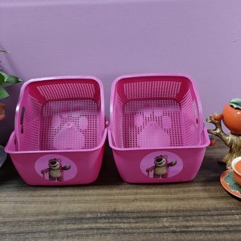 Manufacturer Wholesale Strawberry Bear Double-layer Drain Basin Creative Drain Basket Fruit Basket Wash Basin Storage Basket