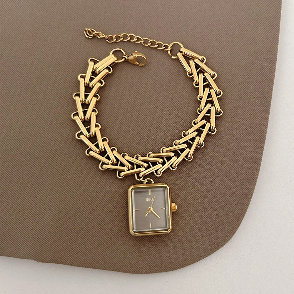IEKE时尚手表方形三角链条麦穗手链表女表批发高级设计感ins风